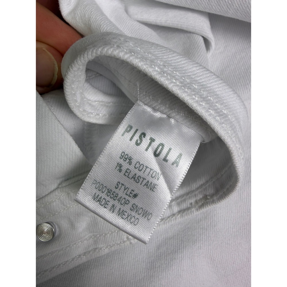 Pistola Snow White High Rise Wide Leg Cropped Raw Hem Jeans Size 28 Summer - Picture 7 of 14